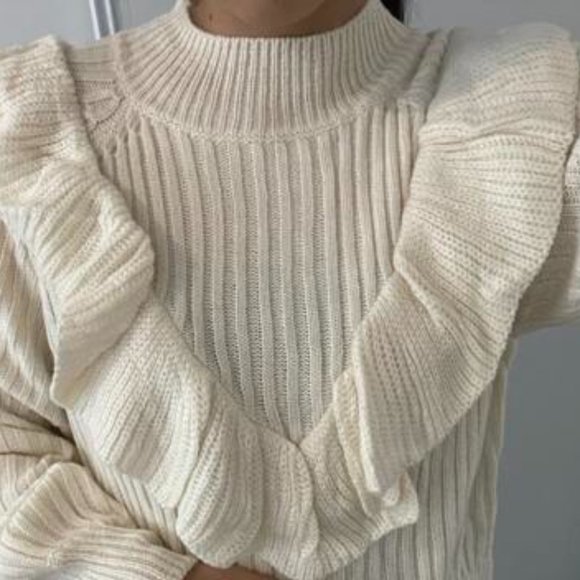 Contemporary Ruffle Trim Sweater Top - Picture 8 of 8